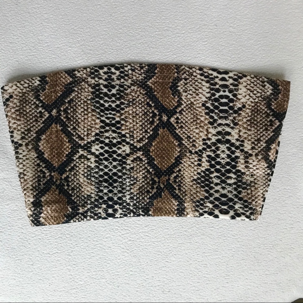 Brand New Snakeskin Print Strapless Top